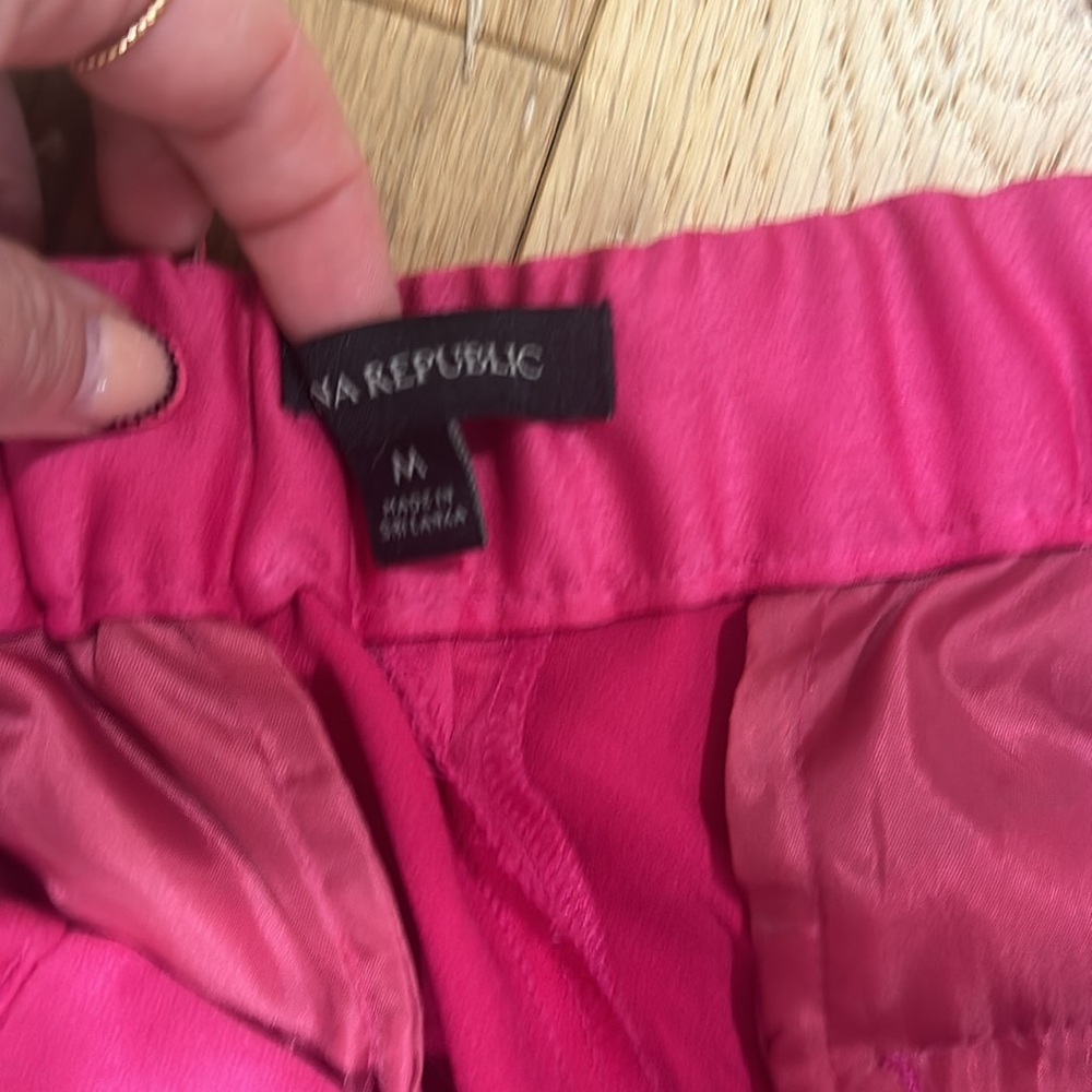 Banana Republic Fuchsia Satin Wide Leg Pants |High Waist |Statement Chic |Size M - Picture 6 of 9